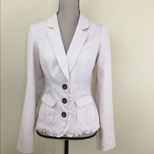 Maurices Fitted Stretch Ruffle Jacket in Blush